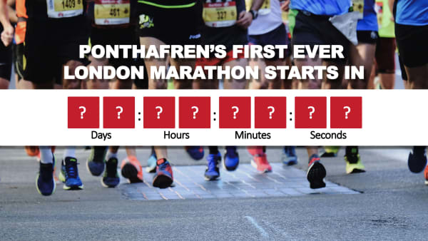 How long until Ponthafren's first ever London marathon?